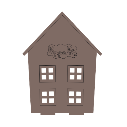 Mini Painel Casa da Peppa Pig 14 cm 5 unidades MDF
