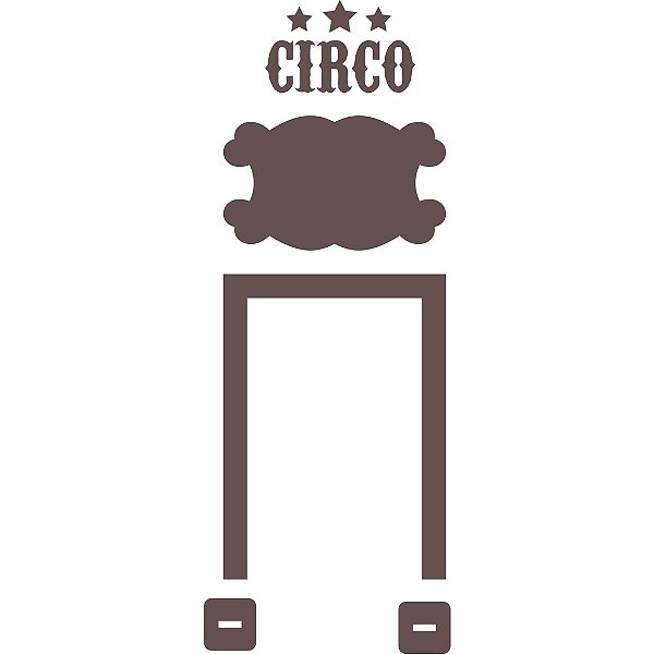 Mini Painel Circo com placa 5 unidades MDF