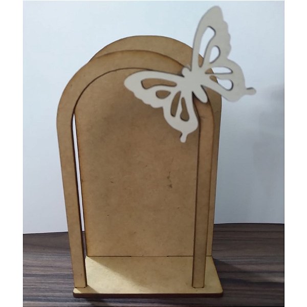 Mini Painel duplo com borboleta 14cm MDF 1 unidade