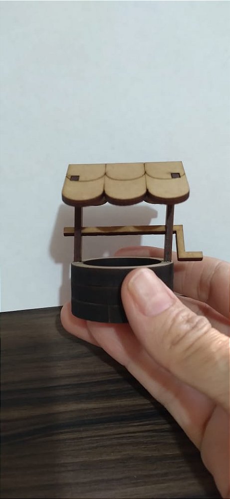 Kit Enfeites Mini Poço Artesiano 5 unidades MDF