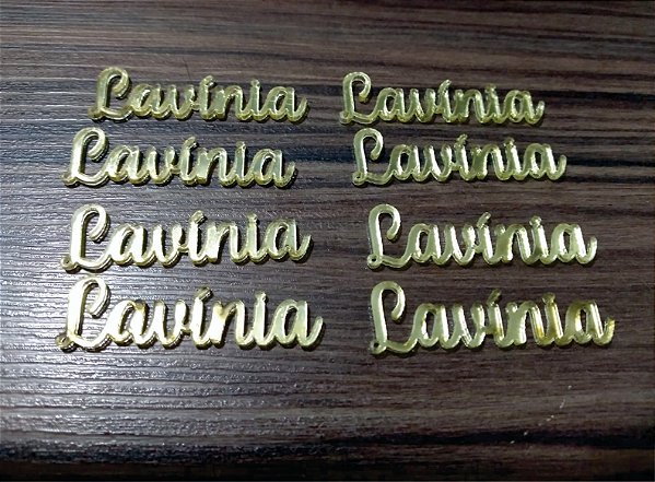 Nomes ou Palavras 5cm 20 unidades acrílico dourado