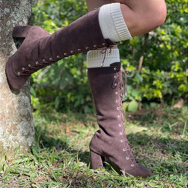 Bota Cano Médio Elise - Marrom