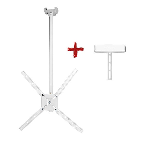 Suporte TV Teto Telescópio 360° 10 à 55 Polegadas - Brasforma SBRP150B Branco