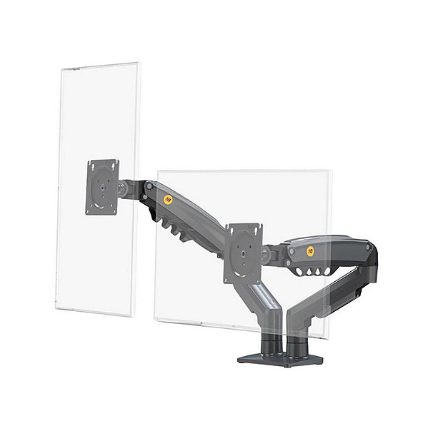 Suporte Articulado de Mesa com Pistão a Gás e Ajuste de Altura para 02 Monitores de 17 à 27 Polegadas - North Bayou F160 NB