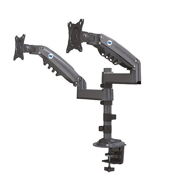 Suporte Articulado de Mesa com Pistão a Gás e Ajuste de Altura para 02 Monitores de 17 à 35 Polegadas - PIX PX-H160
