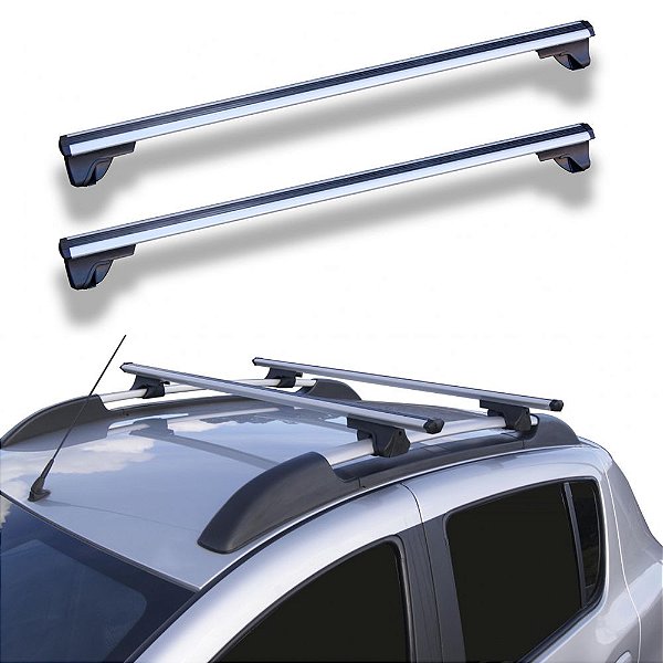 Rack Teto Eros Aluminío Polido Longarina 1260mm Universal