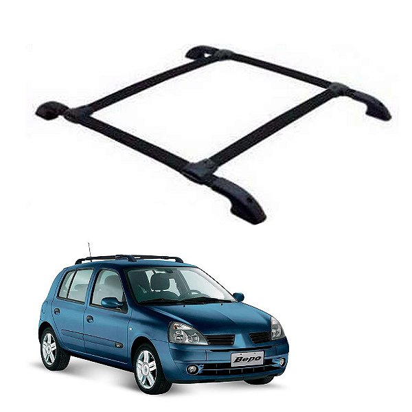 Bagageiro Rack Teto Clio 2000 A 2015 Preto 1310mm Bepo