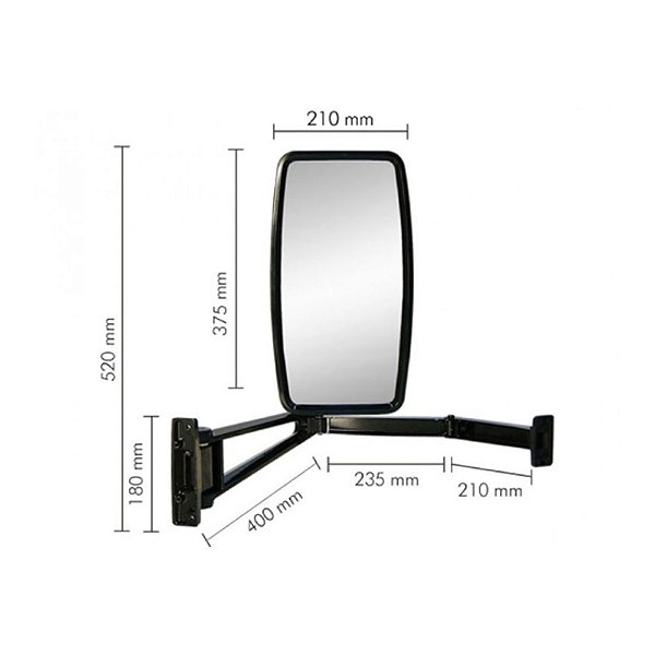 Retrovisor Ford Cargo 1215 / 1415 / 1617 Completo Plano - Le