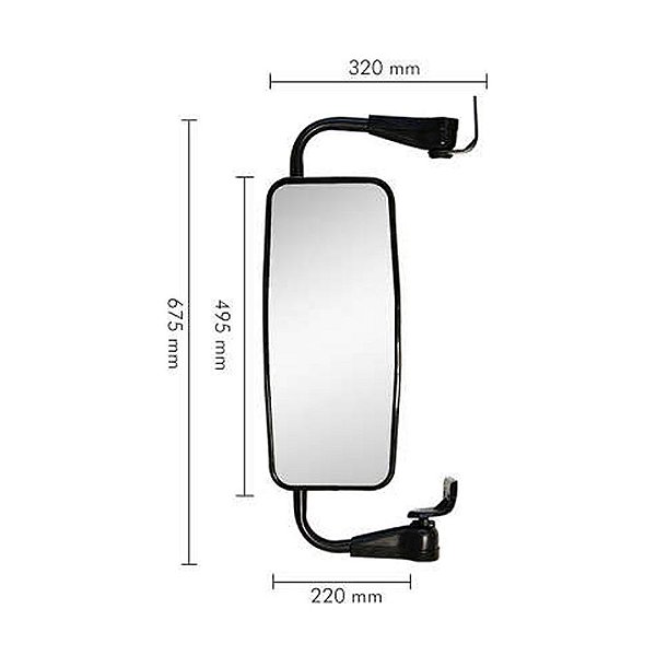 Espelho Retrovisor Scania T112 / R112 Completo Plano Par