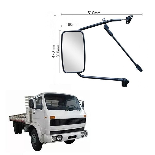 Espelho Retrovisor Vw Worker 11.130 Completo Plano Par
