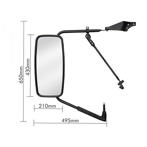 Espelho Retrovisor Mb Hpn 1214/1218/1418 Plano Completo Par