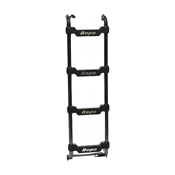 Escada Scania S4 S5 Cabine P Traseira Preta 1245mm 4 Degraus