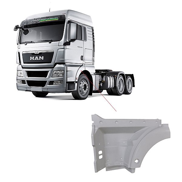 Paralama Estribo Man Tgx Lado Esquerdo Fibra 2v5854749a