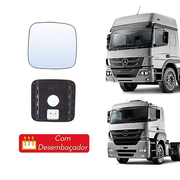 Vidro Auxiliar Retrovisor Axor Atego LD LE com desembaçador
