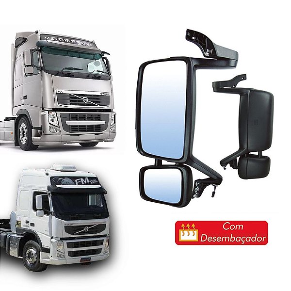 Retrovisor Completo Volvo FH/FM 2010 até 2015 Lado Esquerdo