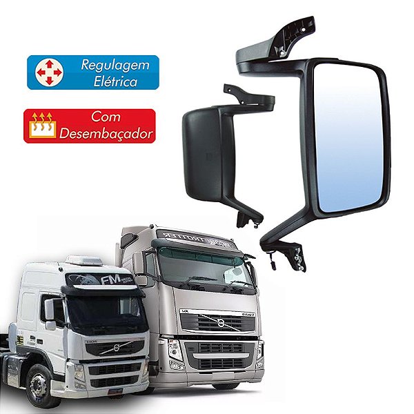 Retrovisor Sem Auxiliar Volvo FH/FM 2010 até 2015 Ld Direito