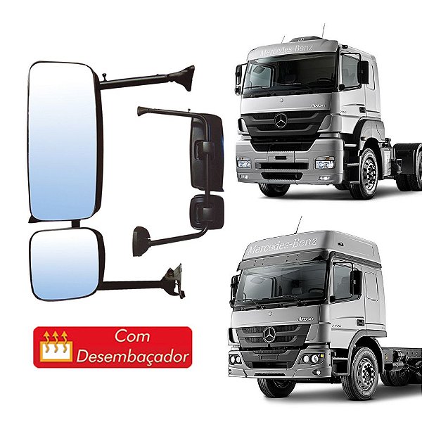 Retrovisor Completo Mercedes Axor Atego Le com desembaçador