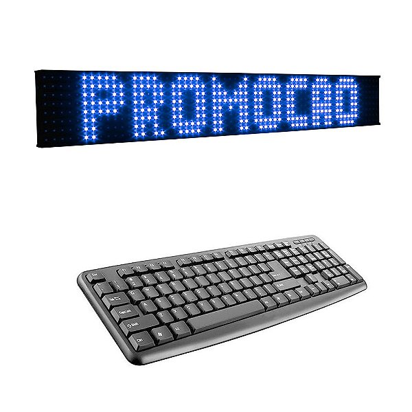 Painel de LED, Letreiro Mensagens Climatizar 8L64C Azul