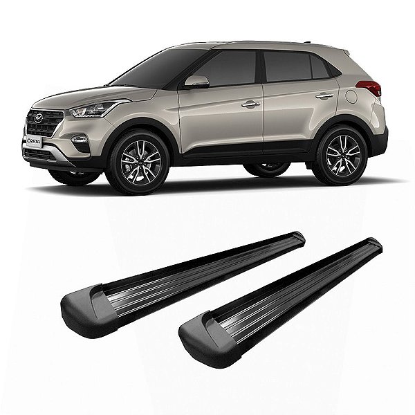 Estribo Creta Cabine Dupla Alumínio Hyundai Preto
