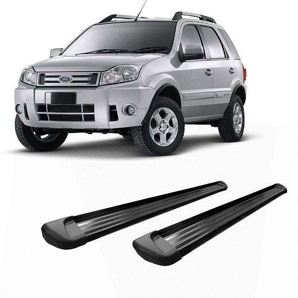 Estribo Ecosport 2003 2004 2005 2006 a 2012 Alumínio Preto