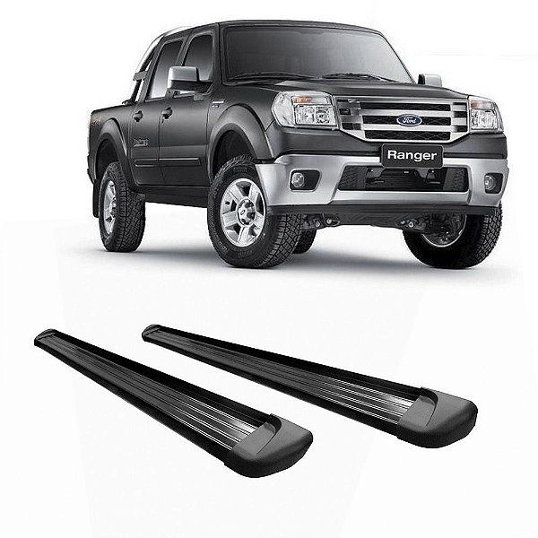 Estribo Ranger 1998 99 2000 a 2012 Cab Dupla Alumínio Preto