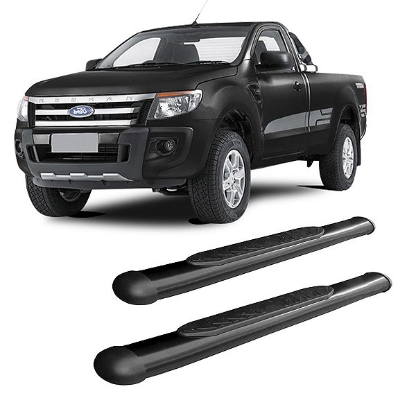 Estribo Ranger 2013 em diante Cab Simples Oblongo Preto