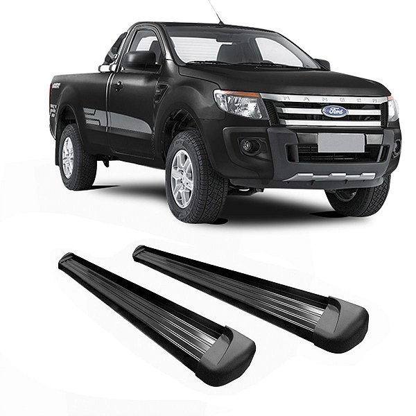 Estribo Ranger 2013 diante Cab Simples Preto Plataforma
