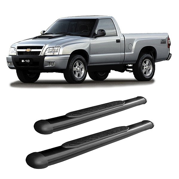 Estribo S10 1995 a 2010 2011 Cabine Simples Preto Oblongo