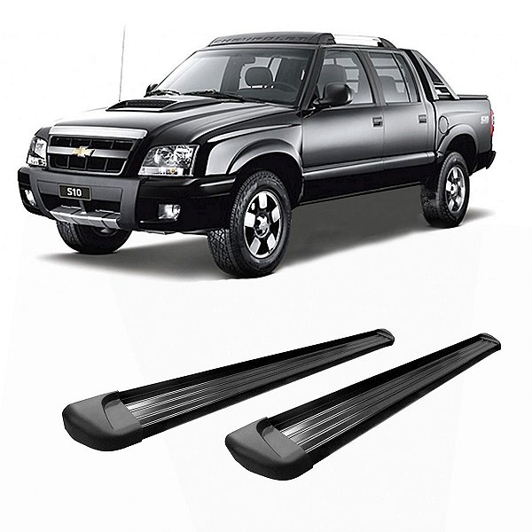 Estribo S10 1995 a 2010 2011 Cabine Dupla Preto Plataforma