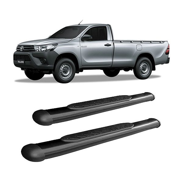 Estribo Hilux 2005 2006 a 2015 Preto Cabine Simples Oblongo