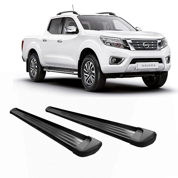 Estribo NP300 2017 2018 2019 2020 Nissan Preto Cab Dupla