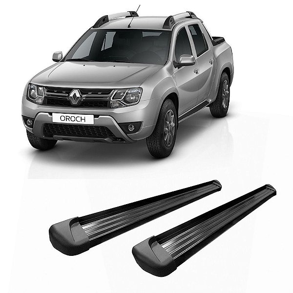 Estribo Oroch Duster Preto Cabine Dupla Alumínio