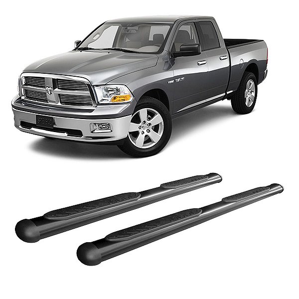 Estribo Dodge RAM 2009 2010 2011 Preto Cab Dupla Oblongo