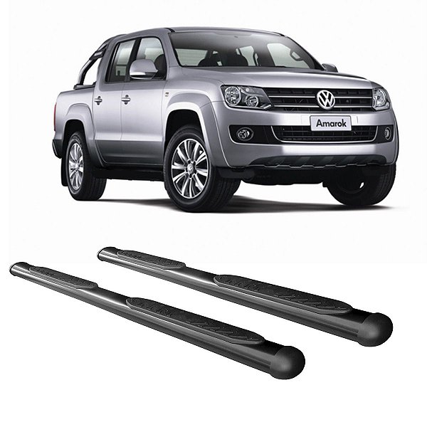 Estribo Amarok Cabine Dupla Preto Oblongo