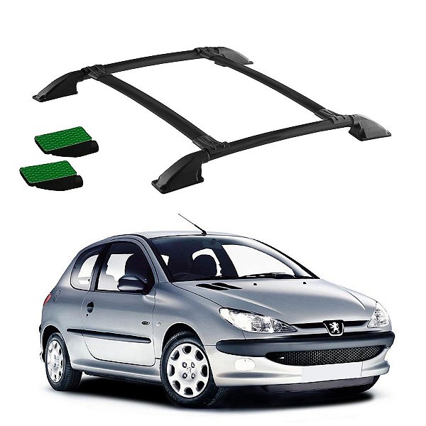 Bagageiro Peugeot 206 1999 a 2008 Preto Colado