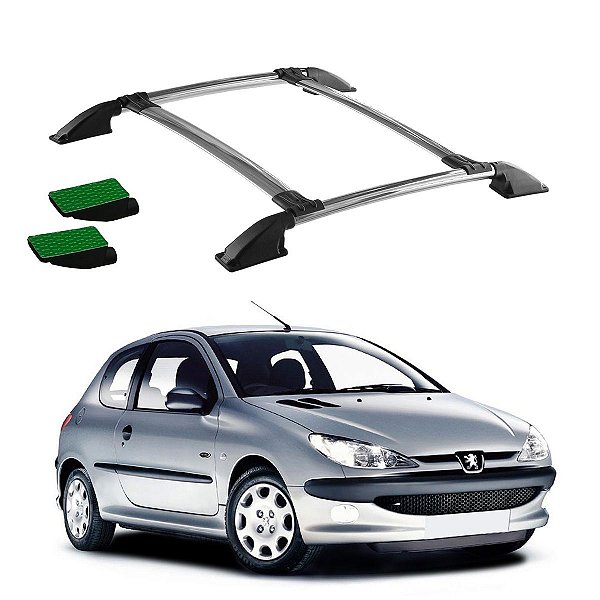 Rack de Teto Peugeot 206 1999 a 2008 Cromado Colado