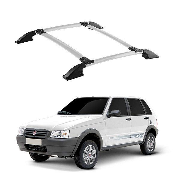 Bagageiro Fiat Uno 1994 a 2017 Prata Parafusado