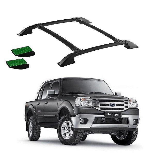 Bagageiro Colado Ranger 1998 a 2012 Preto Cabine Dupla
