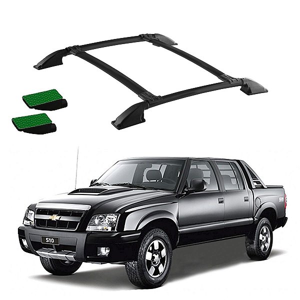 Bagageiro S10 1995 1996 1997 a 2011 Preto Cab Dupla Colado