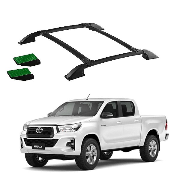 Bagageiro Hilux 2005 a 2015 Preto Cabine Dupla Colado