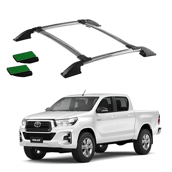 Bagageiro Hilux 2005 a 2015 Cromado Cabine Dupla Colado