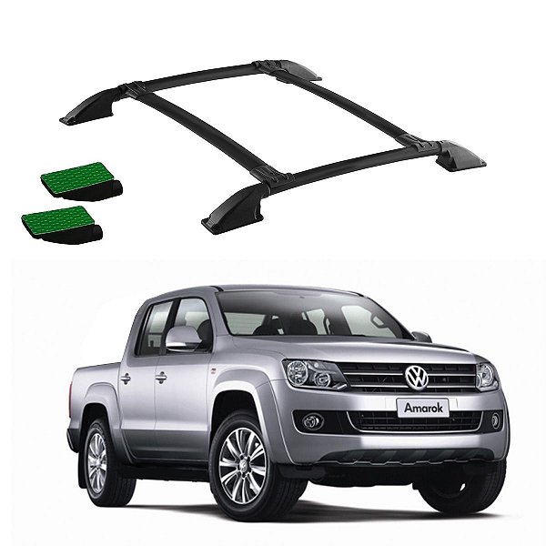 Rack de Teto/Bagageiro Amarok Preto Cabine Dupla Colado
