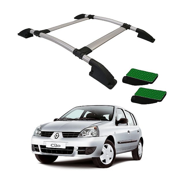 Rack De Teto Clio 2000 a 2009 2010 2011 2012 2013 2014 Prata
