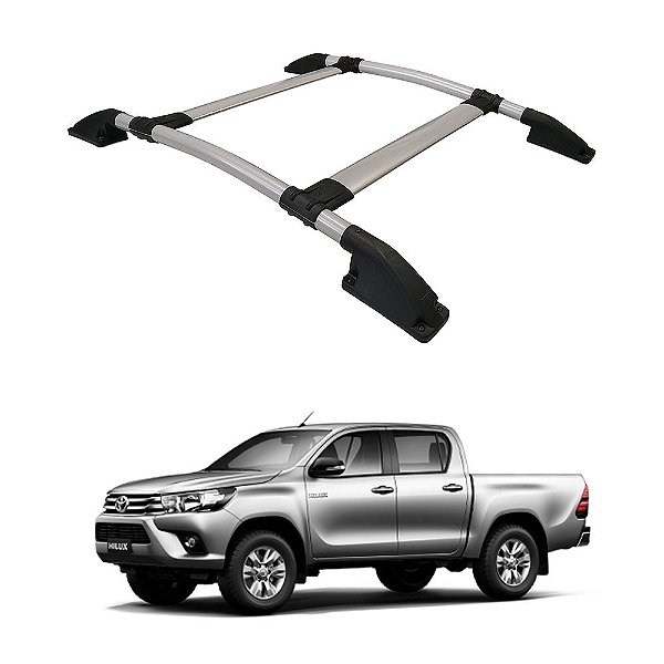Rack De Teto Hilux 2016 2017 2018 2019 2020 Cab. Dupla Prata