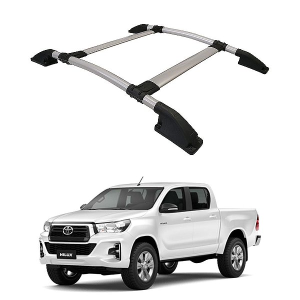 Rack De Teto Hilux 2005 a 2012 2013 2014 2015 C. Dupla Prata