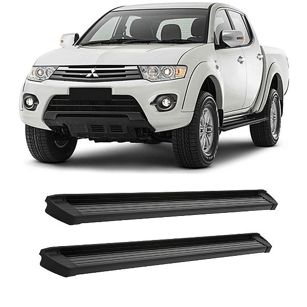 Estribo L200 Triton 2008 A 13 2014 2015 2016 Alumínio Preto