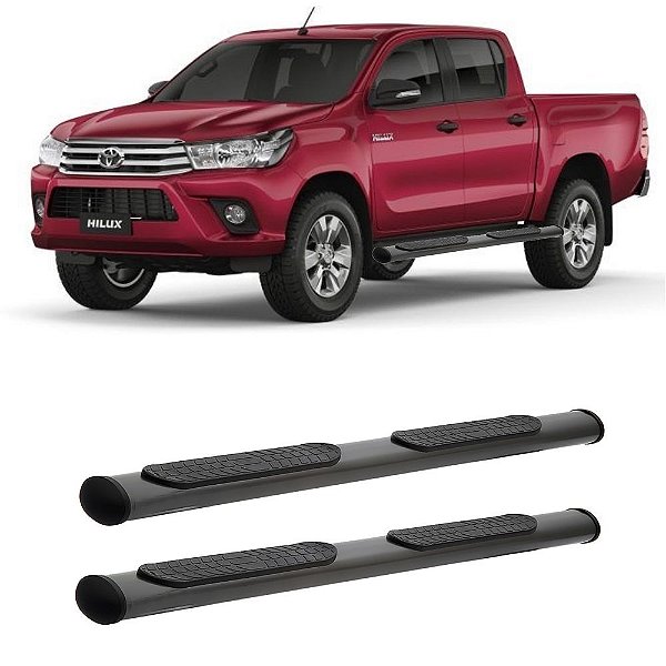 Estribo Hilux 2016 2017 2018 2019 Cabine Dupla Preto