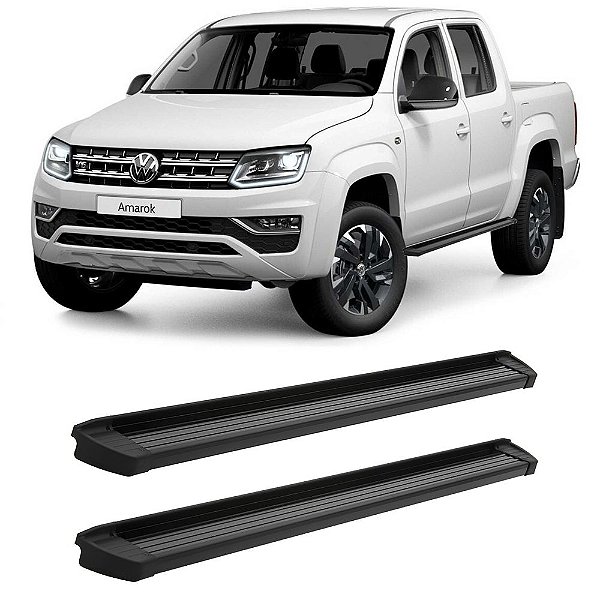 Estribo Amarok 2010 2011 A 2019 Cab Dupla Alumínio Preto