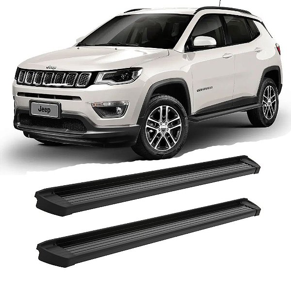 Estribo Jeep Compass 2016 2017 2018 2018 2020 Alumínio Preto