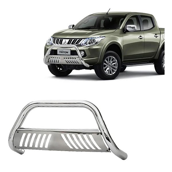 Quebra Mato L200 Triton 2017 a 2021 Com Chapa Cromado